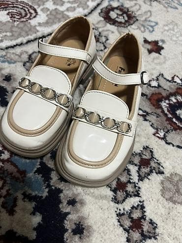 обувь зимние: Лоферы для девочки Fashion Shoes - Цвет: молочный/айвори с бежевой — 1