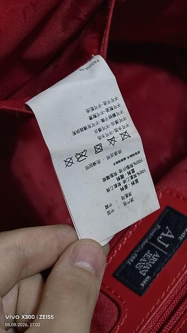 acne studio: Сумка-тоут Armani Jeans, лаковая, красного цвета. - Материал — 5
