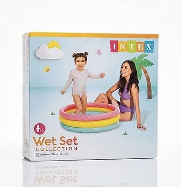 Надувной детский бассейн Intex Wet Set Collection. - Диаметр: 86 см -