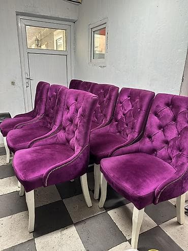 Тигүүчүлөр үчүн отургучтар: Кафе, ресторандар үчүн отургуч, Колдонулган, Жыгач, түсү - Кызгылт көк — 1