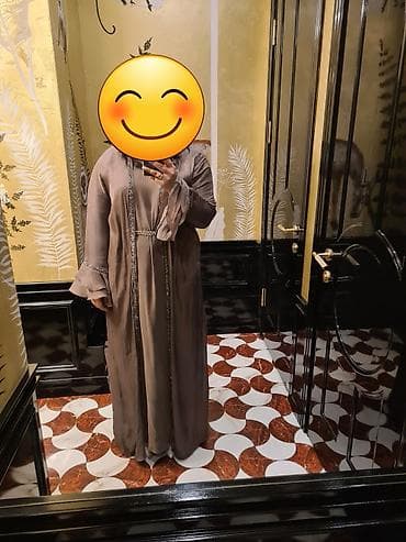 абайка: Күнүмдүк көйнөк, Узун модель, Түз, 3XL, 2XL, 4XL — 1
