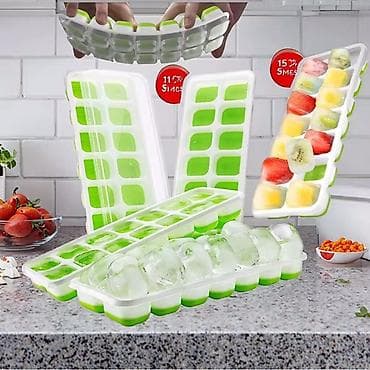 жидкий пена: Формочки для льда с МЯГКИМ силиконовым дном, и с крышкой: 📍Лоток на — 2