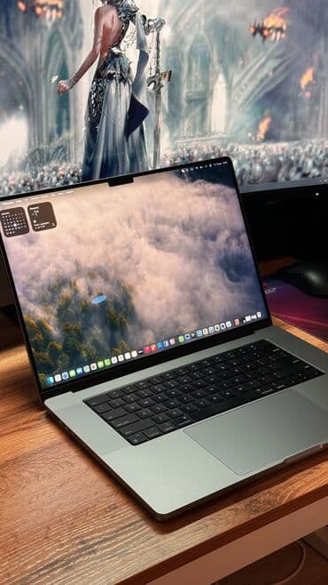 Ноутбук, Apple, 16 ГБ ОЗУ, Apple M1 Pro, 16 ", Б/у, Для несложных задач, память SSD