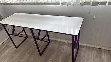 Столы для зала: Маникюрный стол для 2 человек 
Высота 75
Ширина 50
Длина 170 — 1