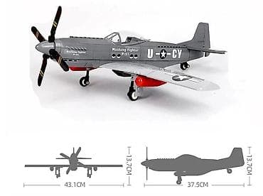 Конструктор Военный самолет, 258 деталей 43 см в длину Доставка