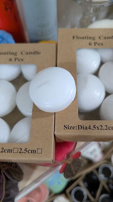 Свечи: Плавающие свечи-таблетки, белые - Формат: круглые плавающие свечи - — 2