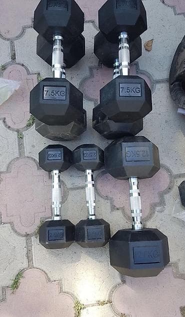 гантели 2кг: Гантели шестигранные с резиновым покрытием - Вес пар: 2.5 кг, 7.5 кг — 1