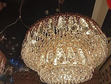 повесить люстру цена: Кристальная потолочная люстра с богатым каскадным декором. - Тип — 1