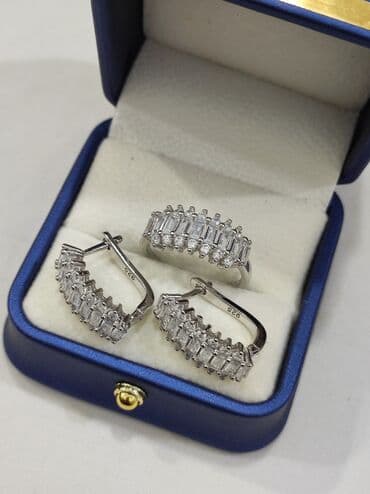 свадебное платье для высокой невесты: Набор украшений, Проба 925, Женские, Новый — 2