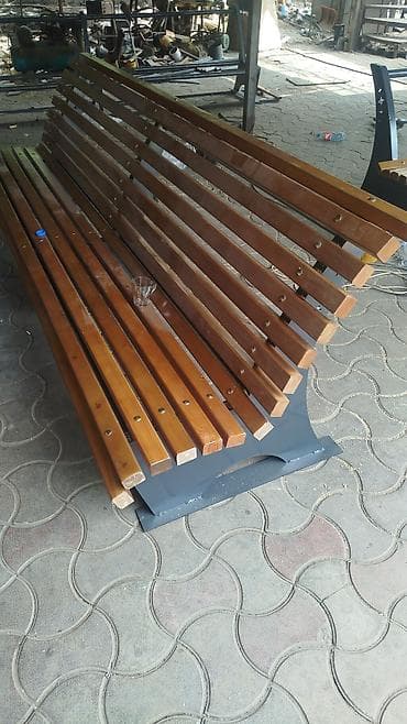 скамеки: Скамейка Металл, Со спинкой, Без крыши — 3