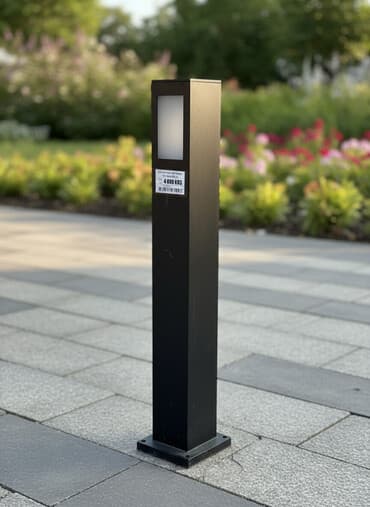 светильники для сада на солнечных батареях: Черный уличный столбчатый светильник с прямоугольным основанием и — 1