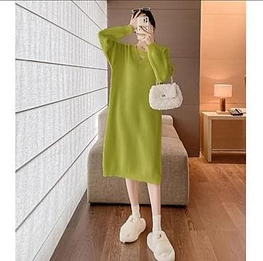 polo одежда: Повседневное платье, Китай, Осень-весна, Трикотаж, Платье-свитер, Стандарт — 1