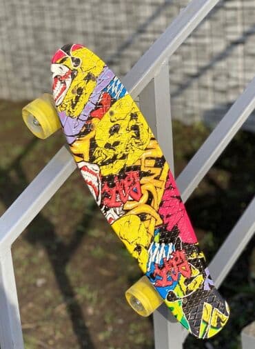 самокат электрический трехколесный: Пенни борд, скейтборд. Новый со святящимися колёсами 1400 сом — 1