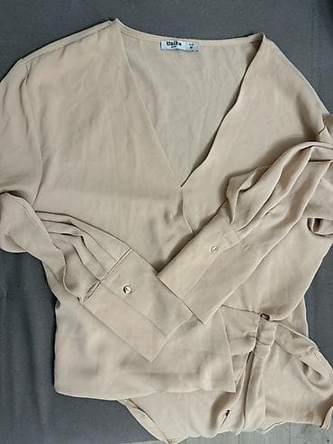 ami paris: Блуза Unika Paris, размер EUR M. - Цвет: нежный бежевый (нюд). - — 4