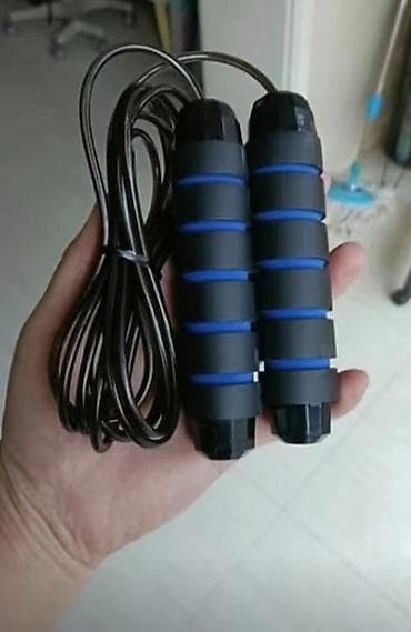 кроссы: Скакалка для фитнеса с утолщёнными ручками - Материал шнура: плотный — 1