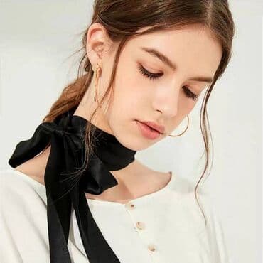 сумка кожаная из италии: Шарф, узкий длинный, шелковый, ширина 5 см, длина 180 см — 8