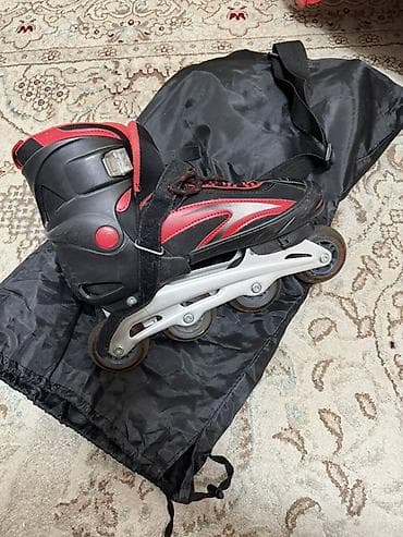 сколько стоит ролики: Роликовые коньки-инлайн, черно‑красные - Конструкция: жесткий задник — 3