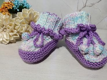 Вязаные пинетки для ваших деток 💜💜 
ручная работа — 10