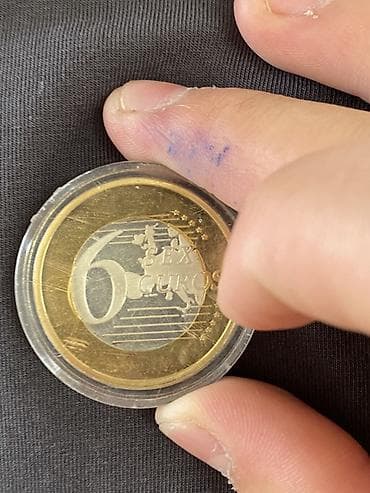 золотые пусеты: Памятная сувенирная монета «6 Sex Euros» в капсуле. Описание: - — 4