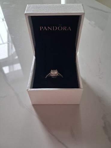 pandora оригинал: Кольцо, Коктейльное, Женские, Фианит, Б/у — 5
