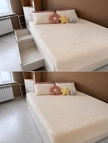 Кровать IKEA с подиумом и выдвижными ящиками Размер 1,50 на 200 - lalafo.kg да Кровать IKEA с подиумом и выдвижными ящиками Размер 1,50 на 200 -