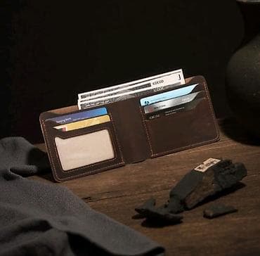 Аксессуары: Мужской кожаный бумажник с RFID‑защитой - Материал: натуральная кожа — 2