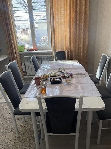 Кухонный стол и стул, цвет - Белый