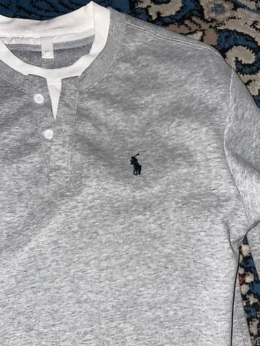 Мужская горнолыжная одежда: Серая мужская кофта-хенли с длинным рукавом. - Цвет: меланжевый — 2