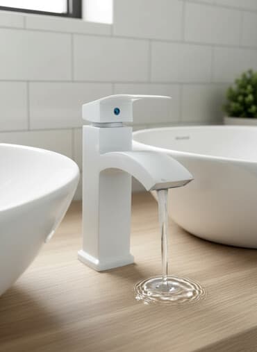 смисители: Смеситель для раковины, однорычажный, настольный. - Цвет: белый — 1