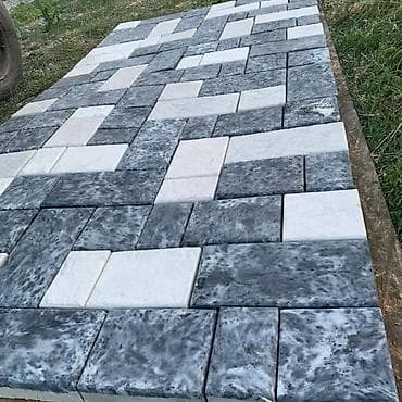 ас таш шифер: Брусчатка под мрамор (вибролитая) - Форма: набор прямоугольников и — 10