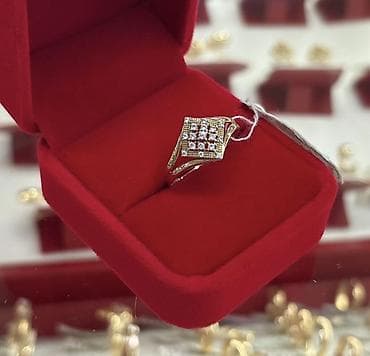 зикр ринг: Кольцо, Коктейльное, Проба 585, Фианит, Новый — 1