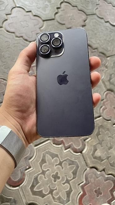 тө: IPhone 14 Pro, Б/у, 128 ГБ, Blue Titanium, Защитное стекло, Чехол, 87 % — 2