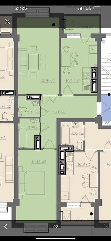 сдается квартира частный сектор: 1 комната, 42 м², Элитка, 9 этаж, Готовая ПСО (под самоотделку) — 5