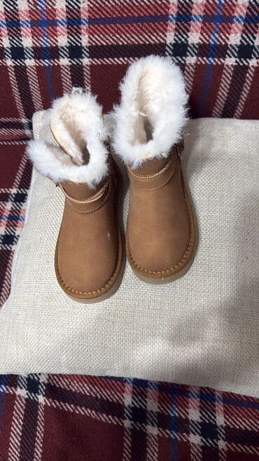 детский зимний обувь: Детские зимние ботинки/угги - Цвет: карамельно‑коричневый - Верх — 2