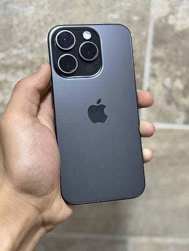 IPhone 15 Pro, Б/у, 256 ГБ, Black Titanium, Зарядное устройство, Защитное стекло, Коробка, 83 %