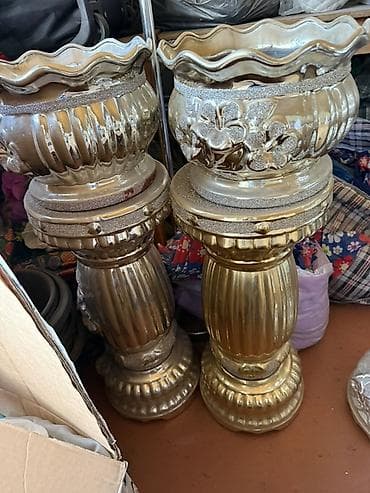 Напольные декоративные кашпо на подставках (комплект/единично) - — 2