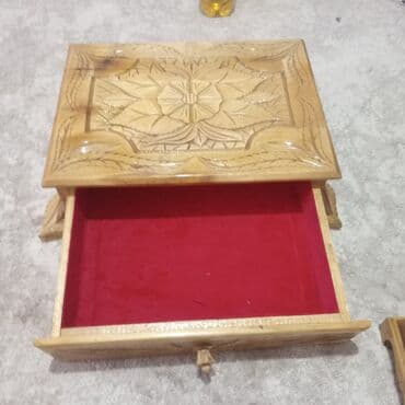 зеркало в раме: Резные деревянные шкатулки ручной работы. - Материал: натуральное — 3