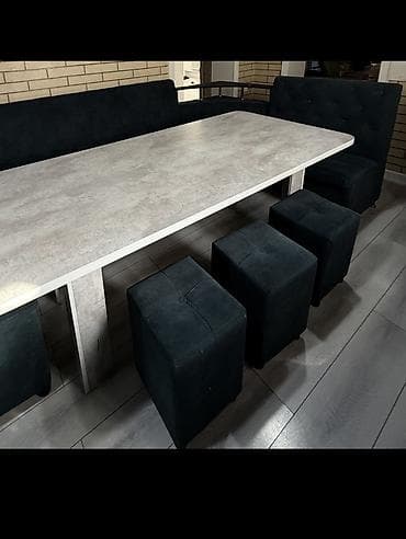 кухонный уголок фото и цены: Кухонный мягкий уголок, Другой материал, цвет - Серый — 2