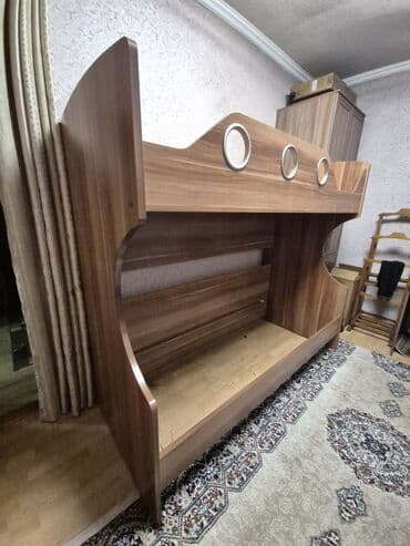 набор макита 5 в 1: Двухъярусная детская кровать, Б/у, ЛДСП, цвет - Коричневый — 3