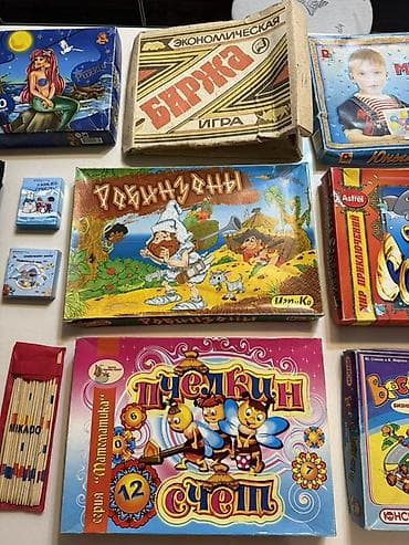 Игрушки: 12 настольных игр + пазл Все за 550 сом!!! Набор настольных игр и — 4