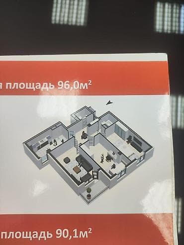квартира эмель: 3 комнаты, 96 м², Элитка, 2 этаж, ПСО (под самоотделку) — 8
