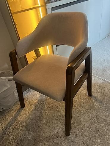 Окна и комплектующие: Мягкий стул с подлокотниками в современном стиле 4 шт - Обивка — 1