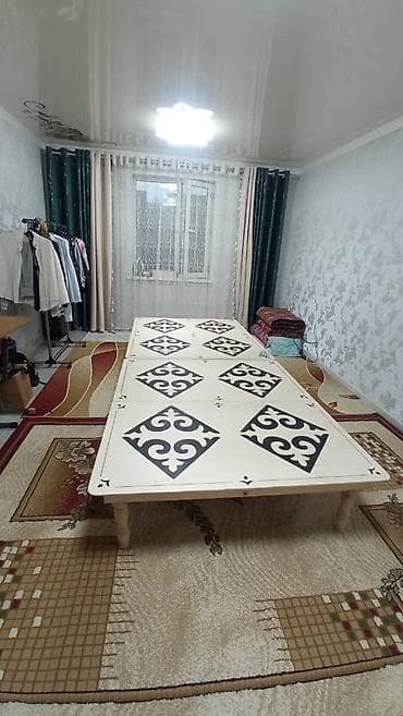 детский письменный стол со стулом: Национальный кыргызский стол, Раскладной, Дерево, цвет - Бежевый — 9