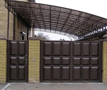 Распашные ворота: Металлические, Механические, Для частного дома, С калиткой, Оптом, Новый, Бесплатная установка — 7