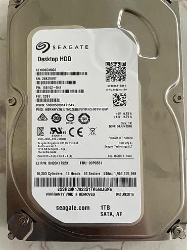 ssd 60: Накопитель для ПК, Б/у, Seagate, HDD, 1 ТБ, 3.5", Для ПК — 1