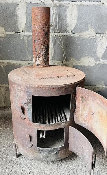 Буржуйки: Металлическая печь-буржуйка на твердом топливе. - Цилиндрический — 3