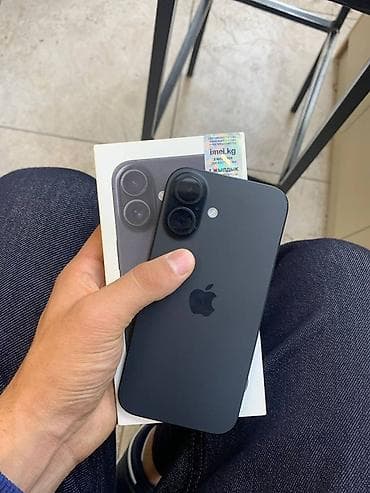 айфон телефон 11: IPhone 16, 128 ГБ, черный АКБ 98 - Экран: OLED, с вырезом под — 1