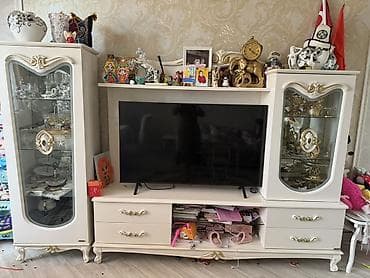 Гарнитур для зала, Стол, Стул, Тумба под ТВ, Самовывоз, цвет - Бежевый