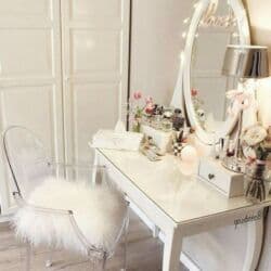 кофейный столик: Туалетный столик, С зеркалом, цвет - Белый, МДФ — 13