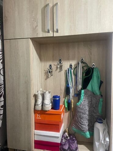 Гарнитур для прихожей, Б/у, Шкаф, Дерево, Самовывоз, цвет - Бежевый